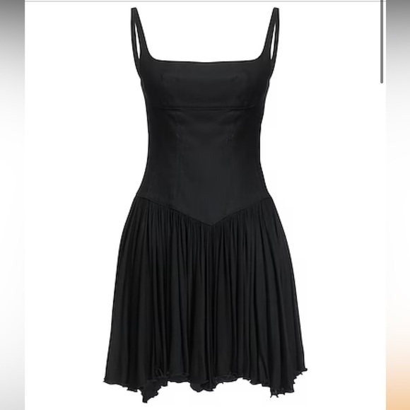 GIOVANNI BEDIN denim Black mini Dress square neck and flare size small - Picture 4 of 9